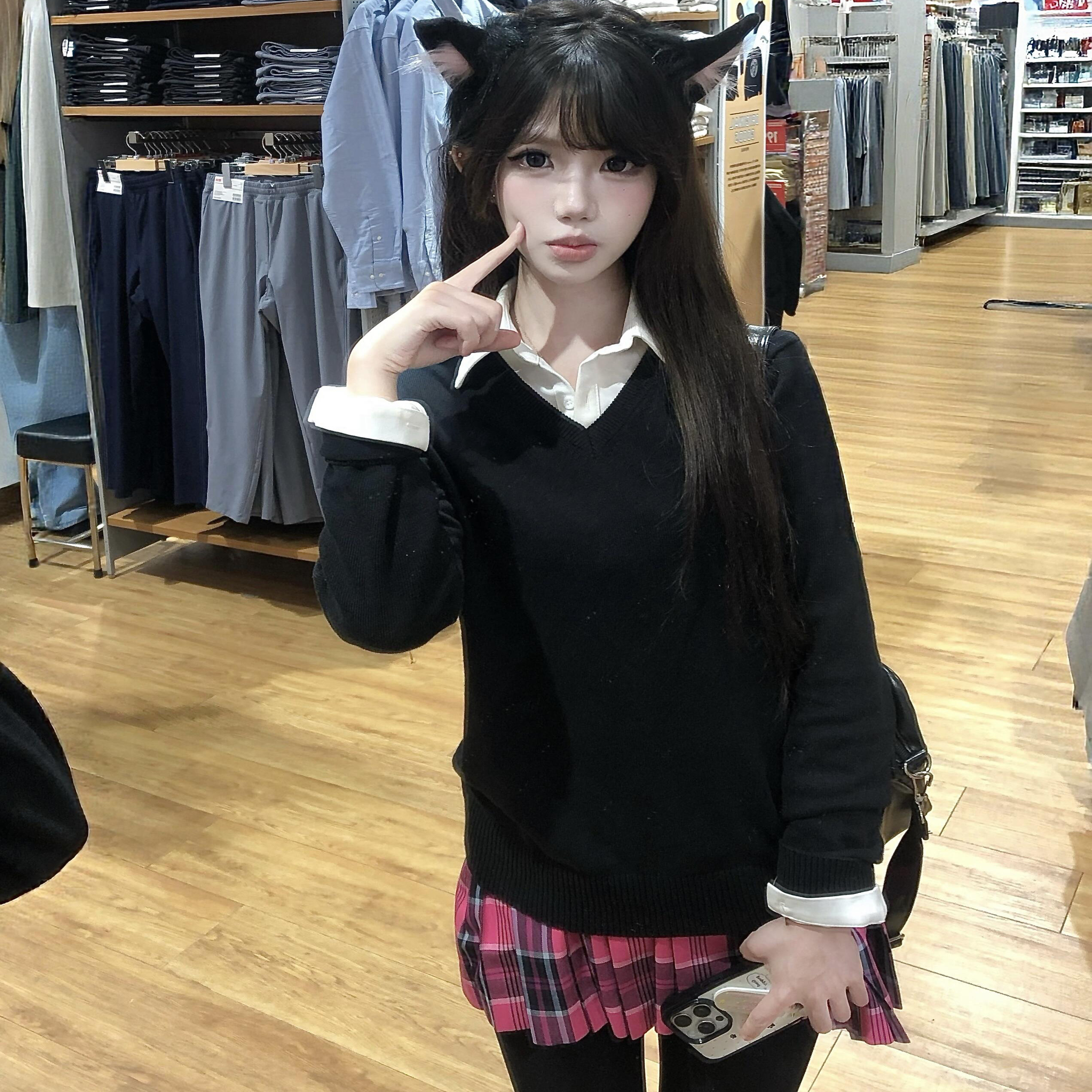 女秋冬jk制服百搭长袖衬衫上衣