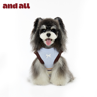 andall宠物狗狗衣服冬保暖泰迪小狗加厚新年毛衣背心 五折清仓