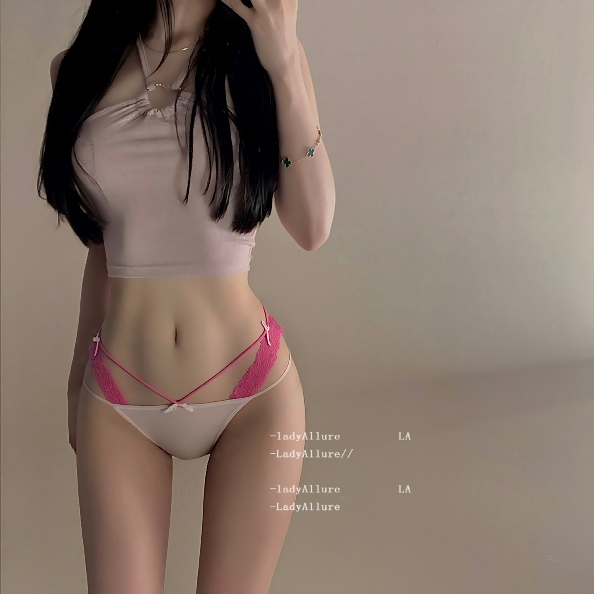 多巴胺撞色蕾丝伪娘内裤纯欲女装大佬细带法式轻奢男娘变装三角裤