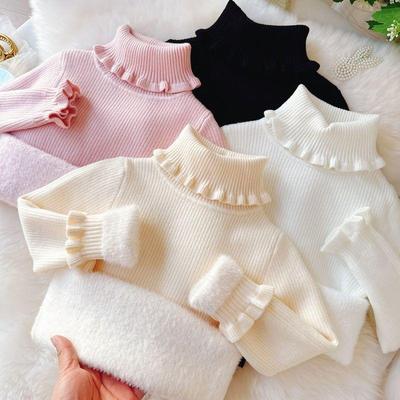 女童毛衣高领花边领宝宝冬季新款