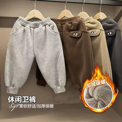 男童加绒长裤子冬装休闲裤儿童宝宝冬季运动裤小童加厚棉裤保暖冬