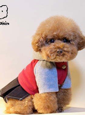 怪柚Lambkin原创Triad酒红情侣四脚卫衣秋冬加绒宠物衣服圣诞新年