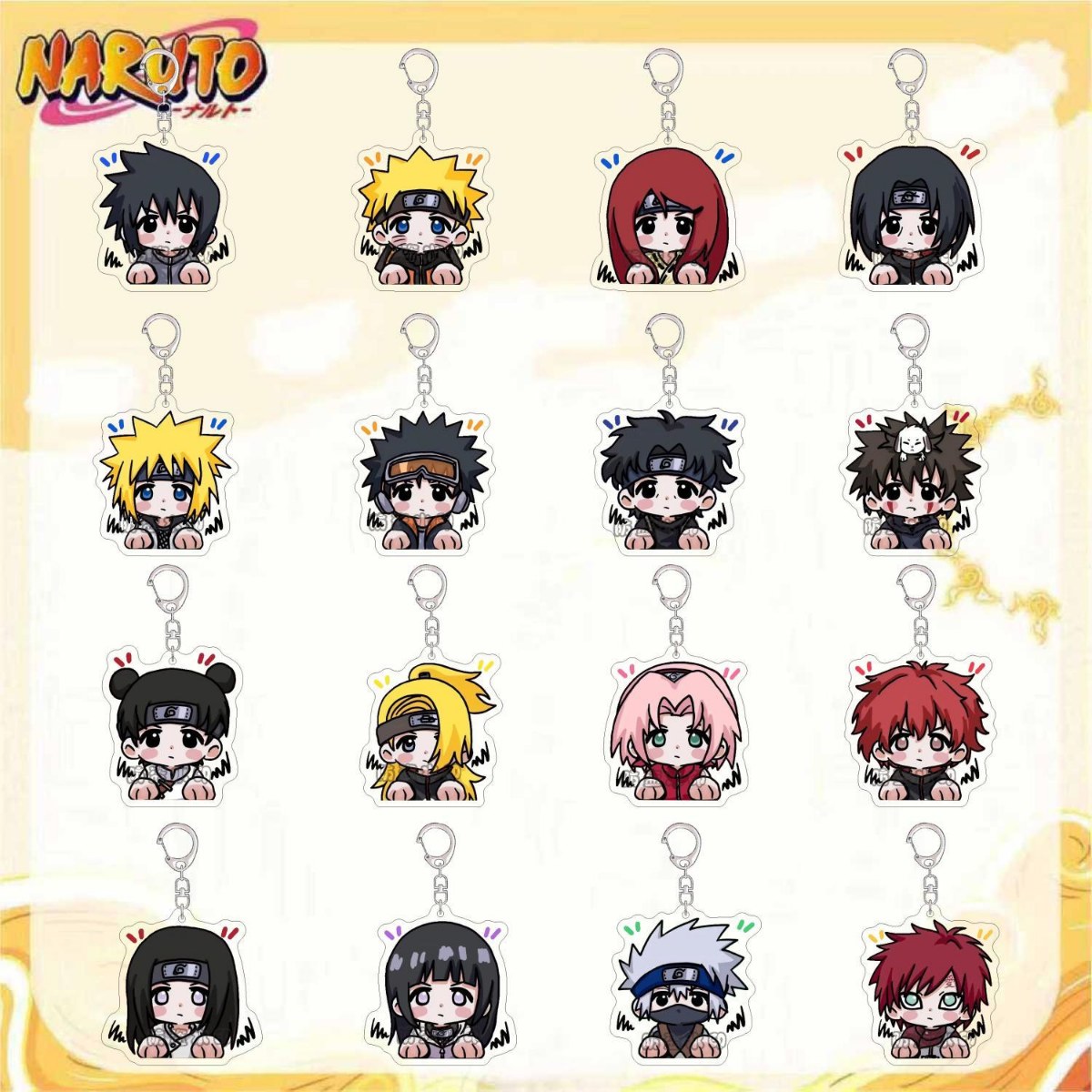 火影忍者游戏周边钥匙扣可爱Q版小头像鸣人佐助鼬亚克力书包挂件