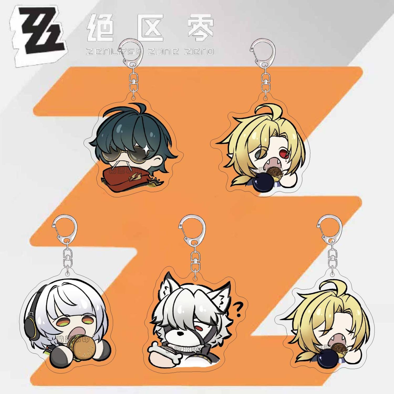 绝区零游戏周边钥匙扣可爱QQ人莱特安比莱恩卡亚克力书包挂件饰品