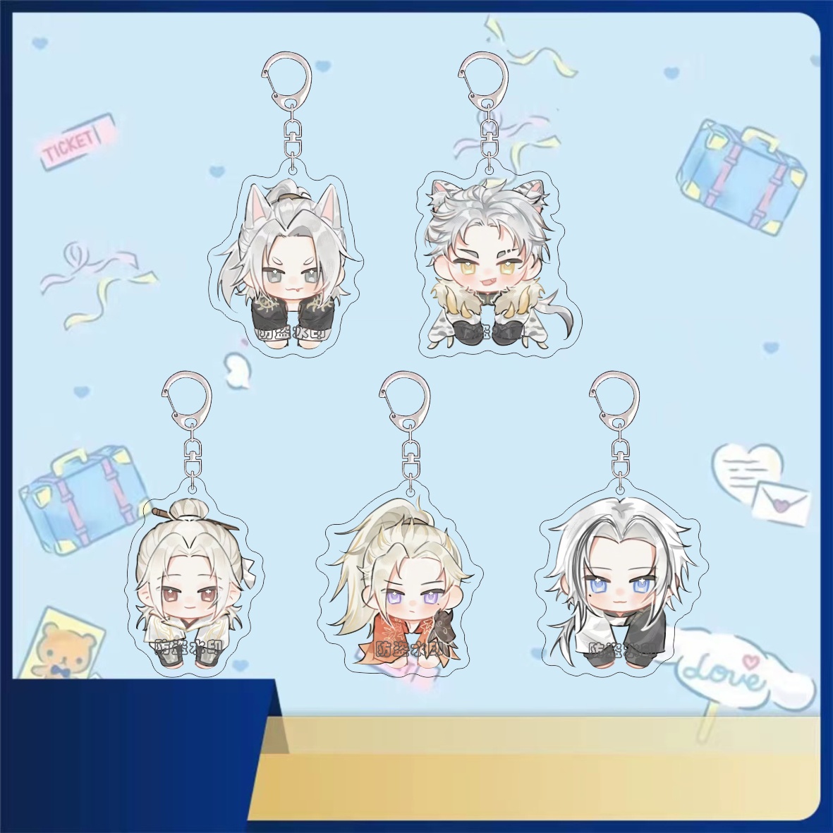 永劫无间同人周边钥匙扣可爱顾清寒角色二创亚克力书包挂件送朋友