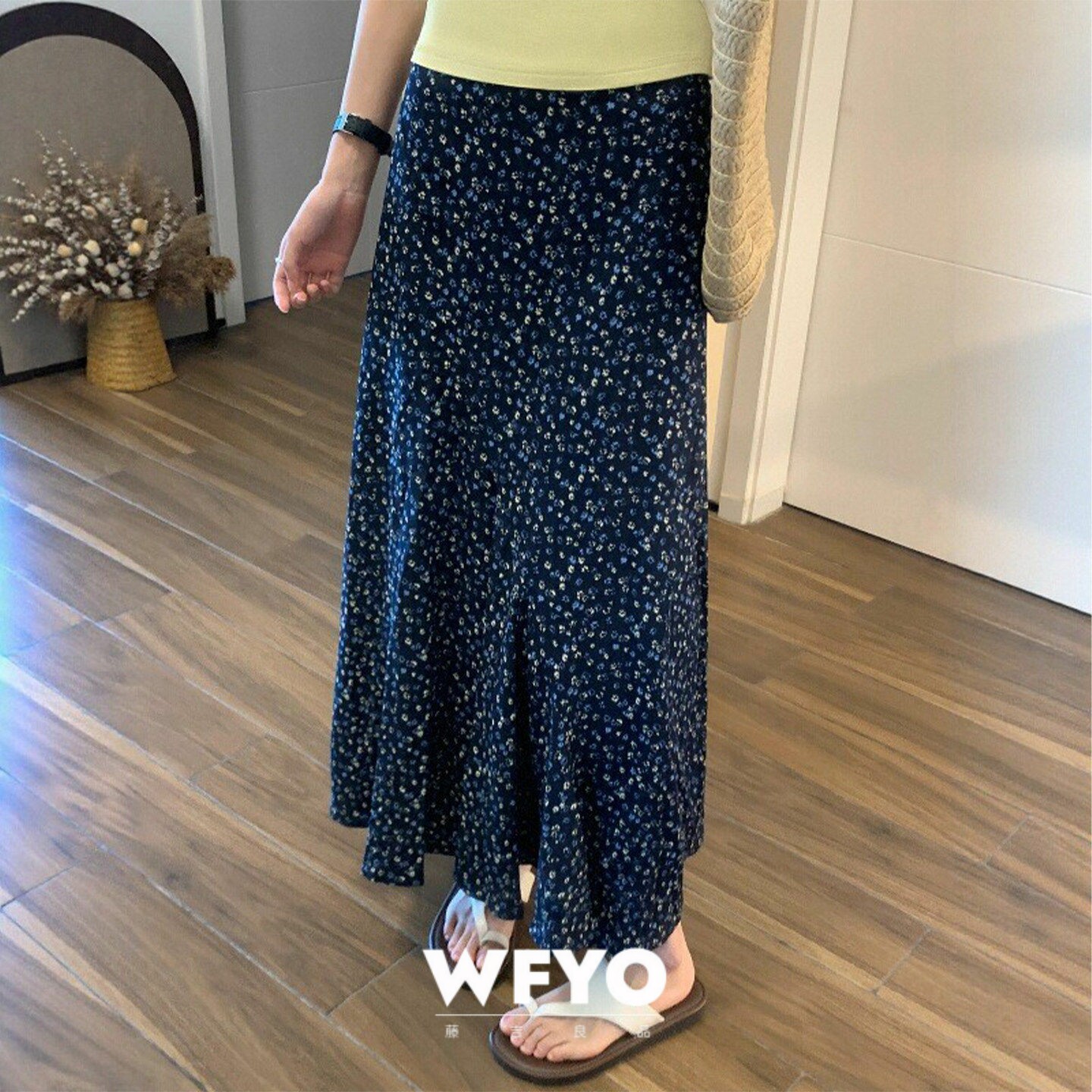 WFYO/梨型身材碎花半身裙女2026夏新款高腰遮胯显瘦a字裙中长款潮