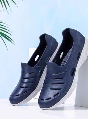 Skechers斯凯奇X男士包头凉鞋夏季透气洞洞鞋一脚蹬涉水鞋54271