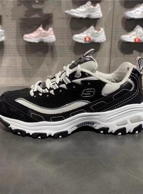 斯凯奇十周年钻石熊猫鞋透气休闲鞋厚底老爹鞋缓震运动鞋女12241