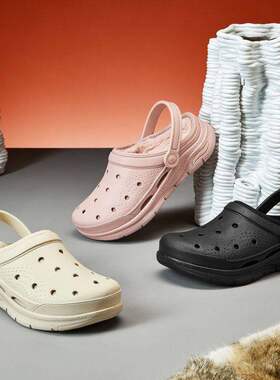 Skechers斯凯奇女子外穿拖鞋透气轻便运动鞋休闲加绒洞洞鞋111389