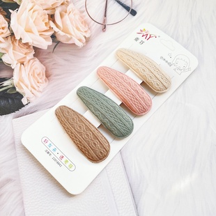 麦芽布艺发夹水滴形边夹发饰包布BB夹刘海夹气质优雅简约碎发夹子