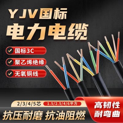 国标包检测YJV硬芯1.5平方-6平方