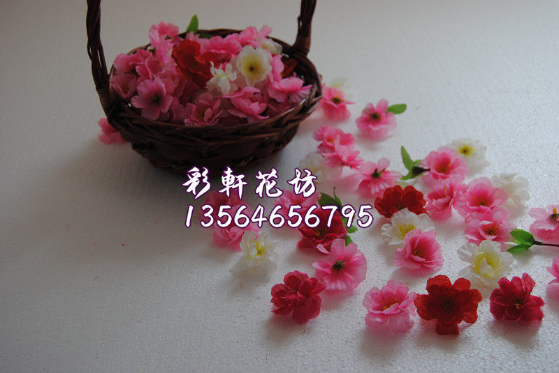 仿真花瓣假花瓣桃花花瓣单朵小花朵拍照影摄花艺绢花装饰舞台道具