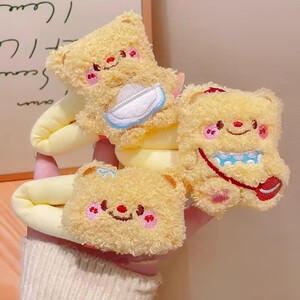 卡通毛绒小熊bb发夹女秋冬侧边刘海夹前额可爱发卡后脑勺夹子头饰