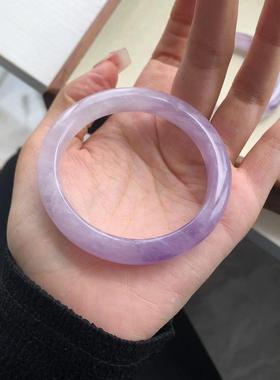 天然薰衣草紫水晶手镯女款满紫冰透水晶镯子饰品生日礼物送