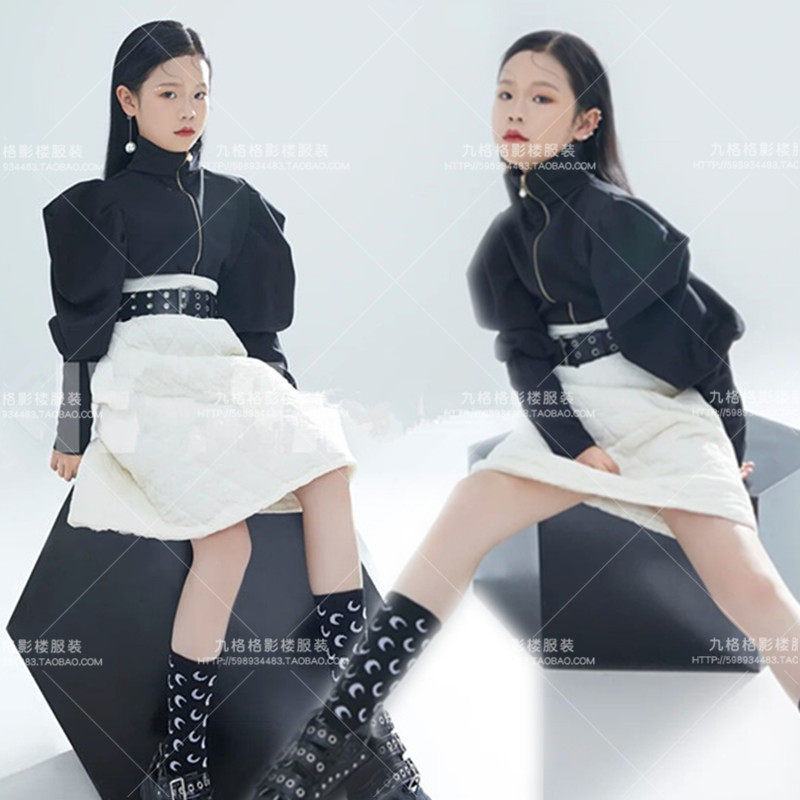 个性潮牌模卡写真艺术照大童杂志风女走秀演出服儿童摄影主题服装,童装/婴儿装/亲子装,儿童演出服,淘宝优惠券,粉丝福利购,淘宝优惠卷