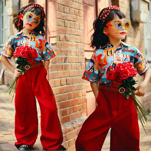 怀旧复古8090年代港风演出服幼儿园舞台走秀服装少儿模特大赛潮服