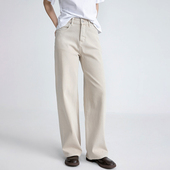 2025年秋季 新款 厚四面弹力高腰长直筒牛仔长裤 衣唱衣合 女修身