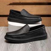 爆款 商务休闲鞋 皮鞋 广州头层软牛皮休闲男皮鞋 牛皮软底爸爸父亲鞋