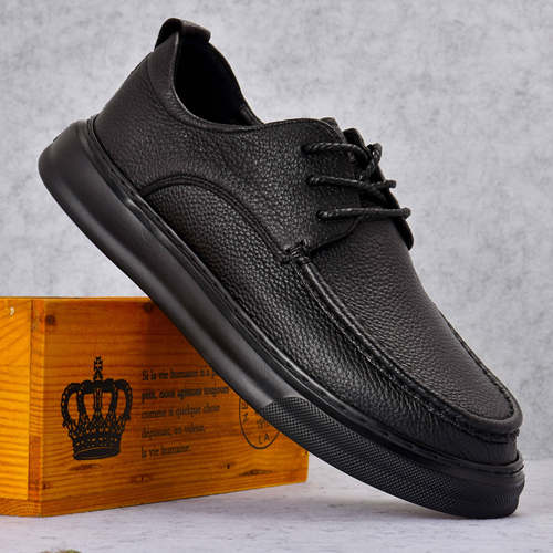 春秋夏新款透气牛皮男鞋休闲鞋