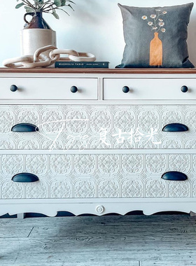 复古拾光法式复古实木雕花玄关柜美式复古白色装饰柜家用储物柜