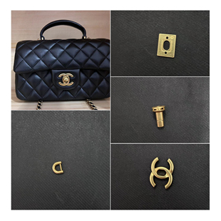 小香包包双C锁扣logo配件小香风包包更换用锁扣拧锁高档五金件