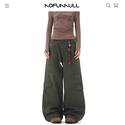 NOFUNNULL美式复古多口袋工装裤
