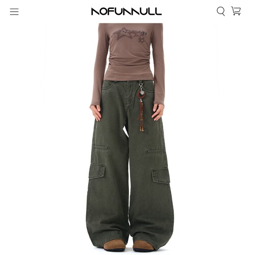NOFUNNULL美式复古多口袋工装裤