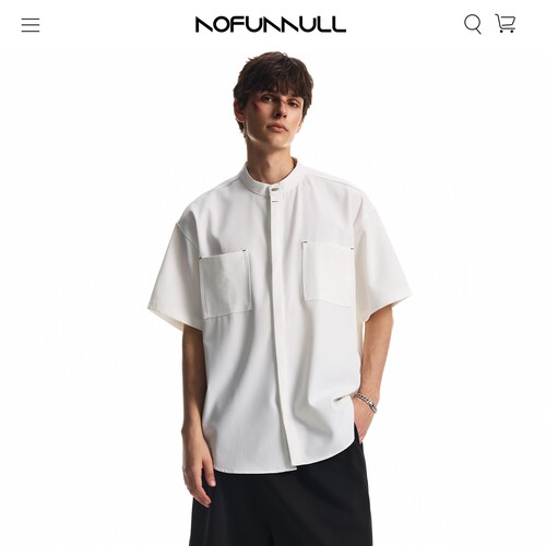 NOFUNNULL新中式抗皱垂感衬衫男