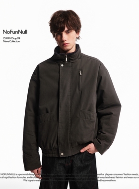 NOFUNNULL 冬季加绒bomber棉衣男女boxy飞行员夹克短宽廓形外套潮