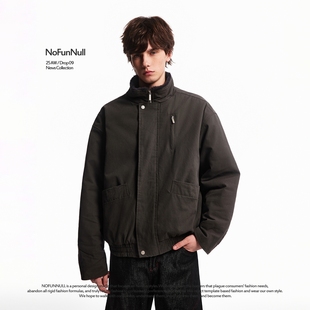 NOFUNNULL 加绒bomber棉衣男女boxy飞行员夹克短宽廓形外套潮 冬季