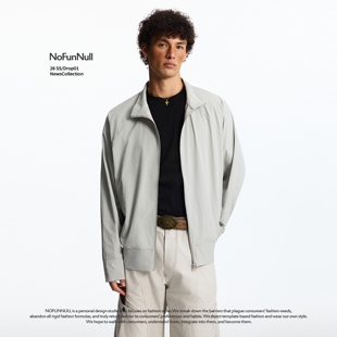 休闲立领防晒服男女春季 日常通勤轻薄透气纯色夹克 美式 NOFUNNULL