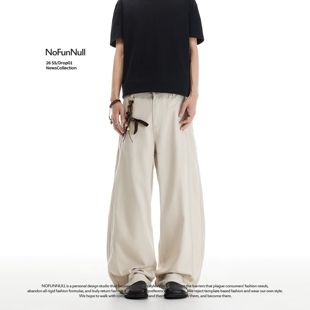 cleanfit高级感长裤 NOFUNNULL 美式 男女春季 莱赛尔结构弯刀休闲裤