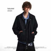 NOFUNNULL 美式 复古cleanfit结构翻领夹克男女秋百搭极简休闲外套