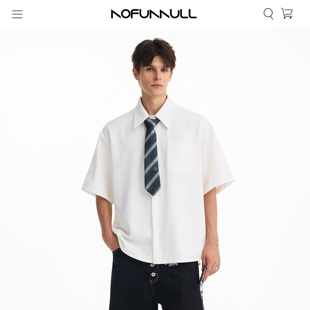 衬衫 NOFUNNULL 复古纯色短袖 美式 男雅痞高级感宽松休闲衬衣女 夏季