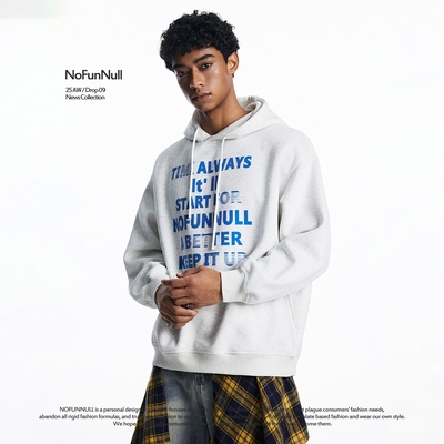 NOFUNNULL400g重磅字母印花卫衣