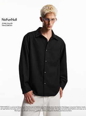 NOFUNNULL 美式cleanfit翻领花卉刺绣衬衫男早秋小众高质衬衣外套