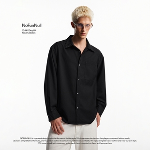 NOFUNNULL 美式cleanfit翻领花卉刺绣衬衫男早秋小众高质衬衣外套