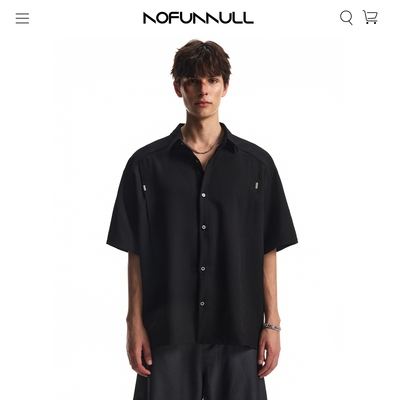 NOFUNNULL美式vibe白色短袖衬衫