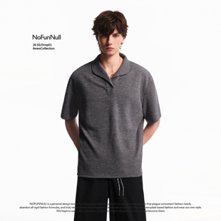 NOFUNNULL新贵老钱风POLO短袖T恤男女美式cleanfit肌理感高质上衣