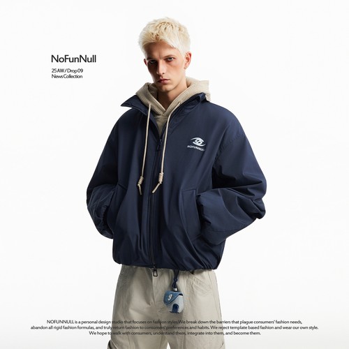 NOFUNNULL美式bomber立领夹克潮