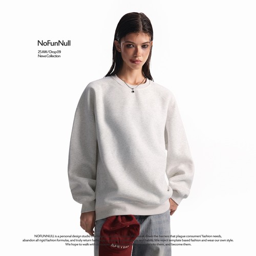 NOFUNNULL400g重磅美式圆领卫衣
