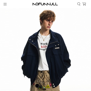 做旧夹克外套男设计感工装 复古立领短款 情侣上衣潮 美式 NOFUNNULL