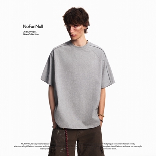 解构简约圆领体恤潮 T恤男女夏季 NOFUNNULL美式 复古索罗娜凉感短袖