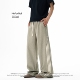 NOFUNNULL 男女宽松高级感垂坠直筒裤 美式 三条杠拼接慵懒风休闲裤