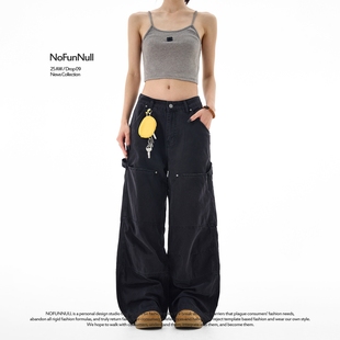 男多口袋直筒休闲伞兵裤 NOFUNNULL 裤 vibe结构设计感伐木工装 美式