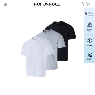NOFUNNULL260g重磅索罗娜正肩短袖t恤男女boxy版型小领口高质上衣