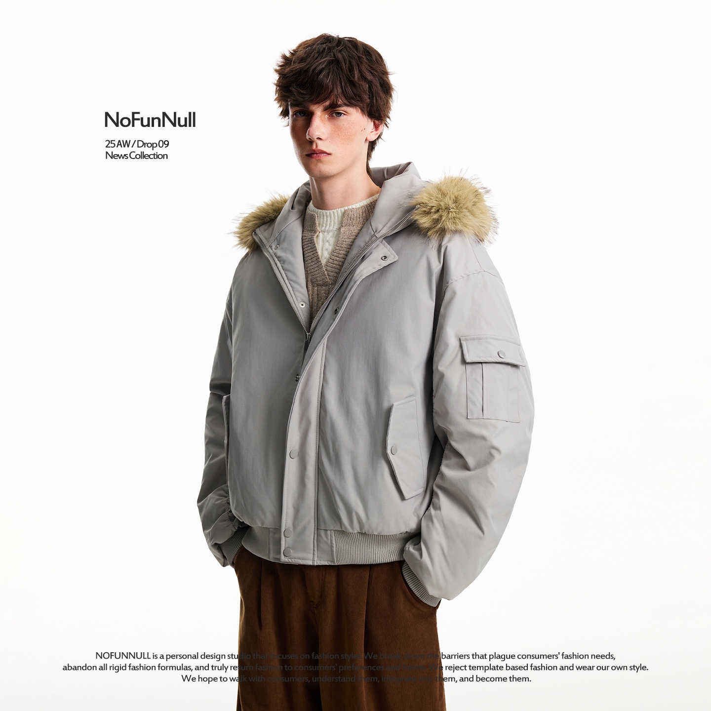 NOFUNNULL重磅加厚廓形派克服潮