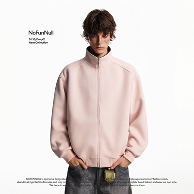 NOFUNNULL430g重磅双色开衫卫衣