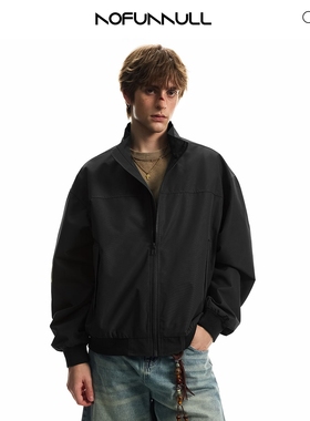 NOFUNNULL 冬季美式复古bomber三防夹克男宽松廓形短款棉衣外套女