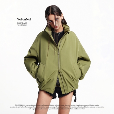 NOFUNNULL美式复古立领飞行夹克